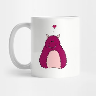 Pink Hairy Love Monster Mug